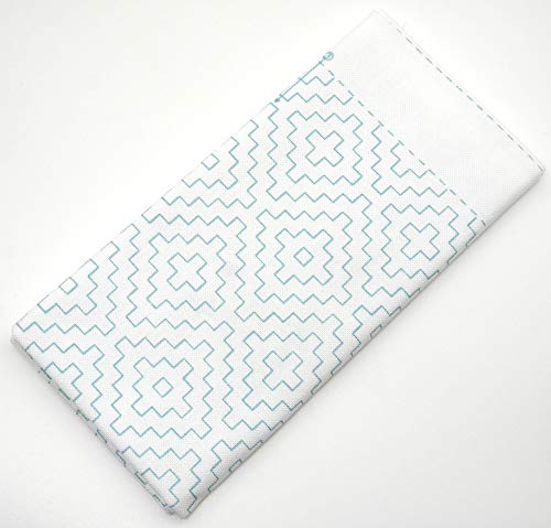 Yokota Daruma Sashiko Cloth Sashiko Fabric - Pre-Printed Sashiko Sampler - White with English Instruction Inside (White KAKINOHA) - color: White Kakinoha
