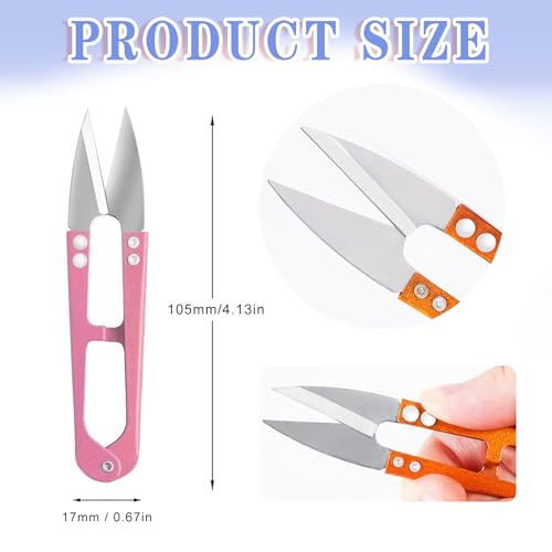 HAALII 4.1 inch Multicolor Mini Sewing Scissors, 3pcs Mini Small Snips Trimming Nipper DIY Supplies