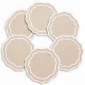 Linen Coasters for Drinks, Set of 6, 6 inch, Taupe - color: 1294 - Taupe, size: 6 inches