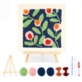 frartoold Green Art Deco Punch Needle Kit - Plant Embroidery Set - color: Green
