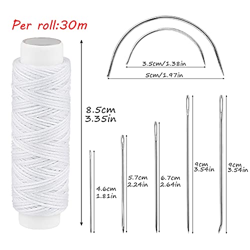 Waxed Thread, Upholstery Needle and Thread 32 Yards White - color: White, size: 32Yard