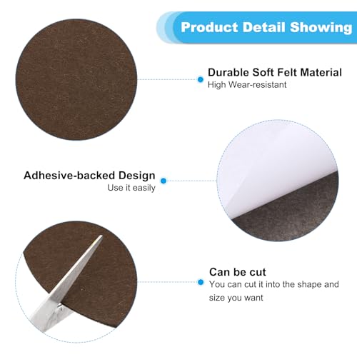 PATIKIL 9 Inch Diameter Lamp Base Felt, 20Pack 2mm Thickness Round Soft Adhesive Non-Slip Anti-Scratch Backed Felt for Lamp Furniture DIY Craft, Coffee - color: Coffee, size: 9 Inch