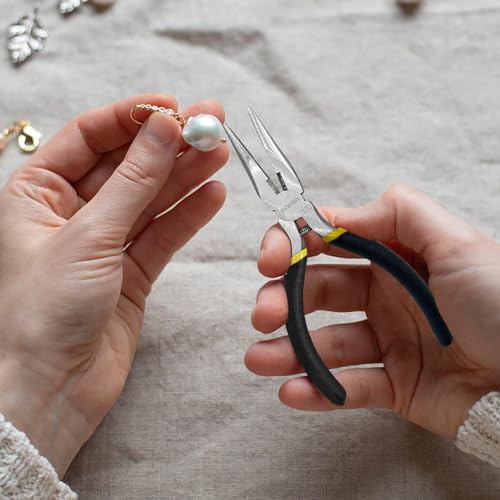 BOOSDEN Mini Jewelry Pliers Set Needle Nose & Flush Wire Cutters 5 Inch - size: 5" Flush Cutter+5" Needle Nose