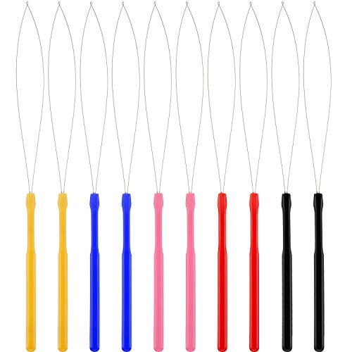 10 Pack Hair Extension Loop Tool Hair Threader Bead Looper Multicolored