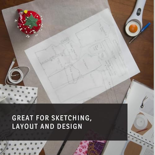 Bienfang Sketching & Tracing Paper Roll, White, 18 Inches x 50 Yards (2-Pack) - for Drawing, Trace, Sketch, Sewing Pattern