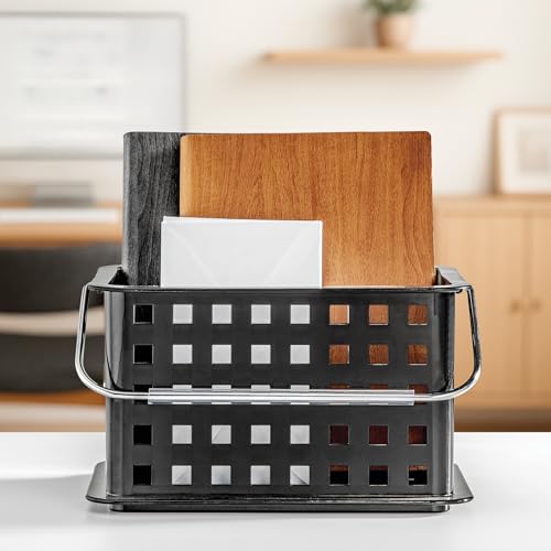 iDesign Plastic Shower Caddy Basket with Handle, Black - color: Black, style: Pack of 1