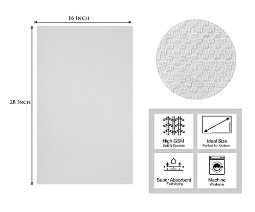 COTTON CRAFT Amazing Kitchen Towels - 8 Pack 100% Cotton Waffle Terry Towel - color: White, size: 8 Pack