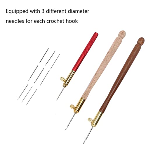 Moofey Tambour Embroidery Kit, 3PCS Tambour Hook with 9 Needles