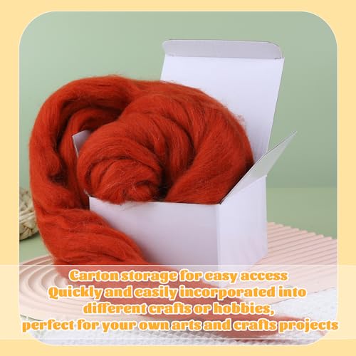 3.53oz Needle Felting Wool Roving for Needle Felting Red-Brown Felting Wool - color: red-brown