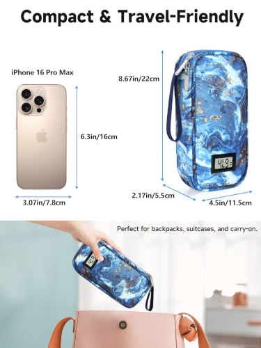 YOUSHARES Insulin Cooler Travel Case - TSA Approved Diabetic Medication Pen Cooling Bag with Temperature Display, Refrigerated Peptide Supplies Organizer Insulated Storage Kit with 2 Ice Pack - color: 11_Quicksand Gold