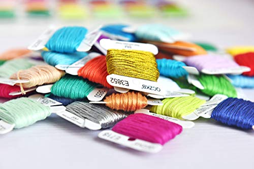 188 Embroidery Floss Set Including Cross Stitch Threads Friendship Bracelet String with 2-Tier Transparent Box, Floss Bobbins and Cross Stitch Kits - size: 2-Tier box