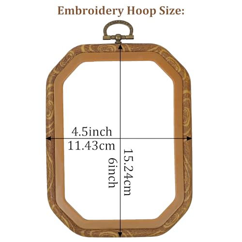 Resin Decorative Embroidery Hoop - 3 Pieces 6*4.5 inch Cross Stitch Hoops Set, Resin Embroidery Frame for Display Sewing Craft Hanging Ornament - style: Square-6*4.5inch-3pcs