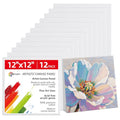Simetufy 12 x 12 inch 12 Pack Painting Canvas Boards- Gesso Primed - size: 12"x12"