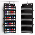 Tegeme 5-Tier Hanging Thread Holder with PVC Window & Side Pocket,Black - color: Black