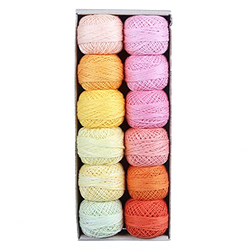 Valdani Pearl Cotton Sz 12 | Delicious Icecream | 12 Balls | 109 Yds/Ball - color: Delicious Icecream S12, size: 12