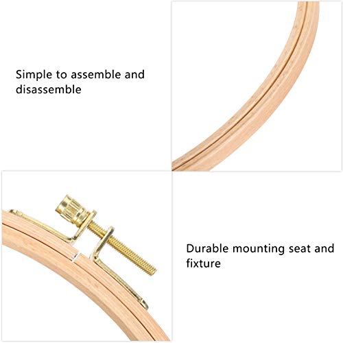 5 Pieces 7.5 Inch Embroidery Hoops, Round Cross Stitch Hoop Rings Wooden Embroidery Frames Wood Circle Display Frame for Art Craft Sewing and Hanging Ornaments