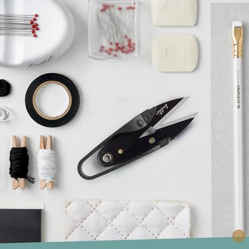 Beaditive Premium Thread Snips - Thread, Yarn, Embroidery Snipper for Sewing, Quilting, Knitting, Jewelry Making - High-Carbon Steel Blades with Protective Cap and Lanyard - color: Black