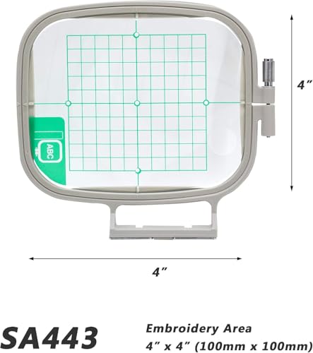 Sew Tech Embroidery Hoop for Brother, 4x4in 100x100mm SA443 EF83 Frame - color: 4"×4"-SA443