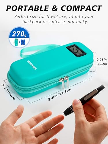 YOUSHARES Insulin Cooler Travel Case, Peptide Travel Case with Temp Display - color: 02 Green