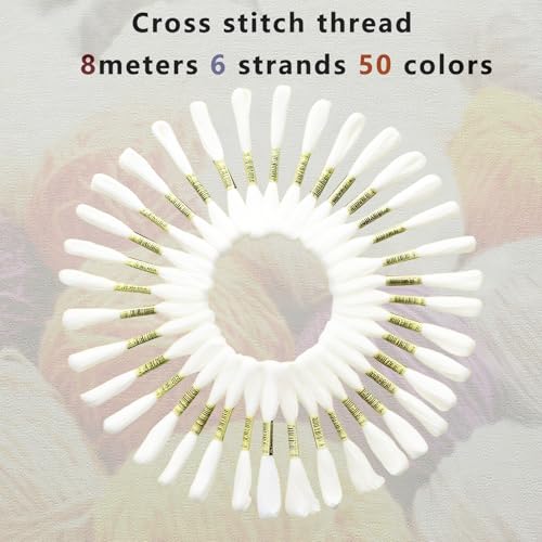 24 Skeins Embroidery Floss Cross Stitch Thread 6 Strands Each 315.0 Inch Craft Floss Set for DIY Sewing Projects (White) - color: White, size: 315.0 inch