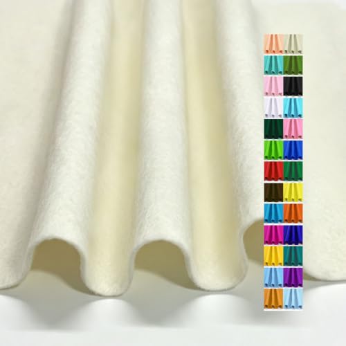 Ivory Felt Fabric 72" X 18" 1.6mm Thick Soft Rectangle Felt Sheet - color: Ivory, size: 72" X 18"(Half Yard)