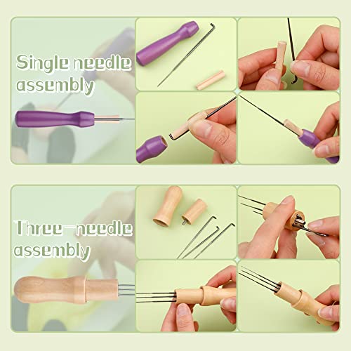 JUPEAN Needle Felting Kits for Beginners Adults 50 Colors Wool Felting Kit - style: Style C