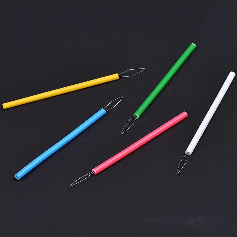 5pcs Essential Plastic Threading Tool for Sewing – Easy Needle Threader & Thread Guide for Sewing Machines, Bead Embroidery & Crafts – Convenient Assist Tool (5pcs (Random Color)) - color: 5pcs (random Color)