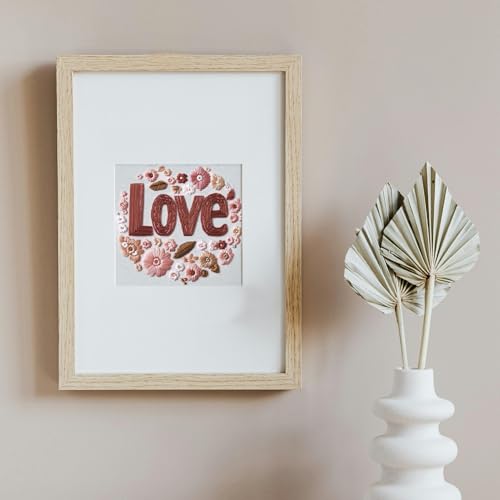 FONNUY I Love You Embroidery Kit for Beginners, Pre-Stamped Pattern Kits, Romantic Anniversary for Women Men, Valentine's Day Gifts Thread Needlework, 8'' Hoop (Love 02) - color: Love 02