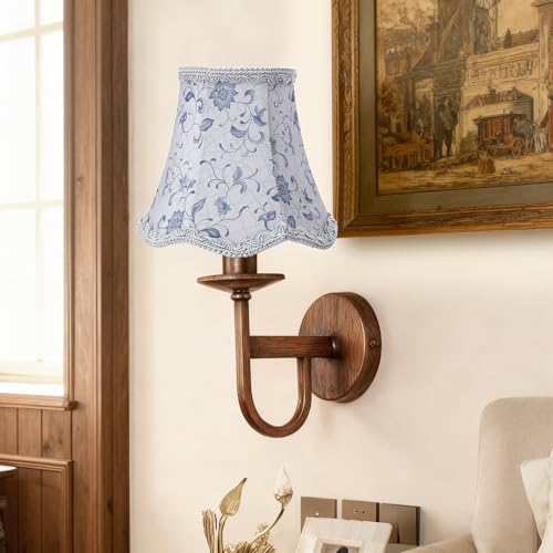 Fuloon Small Clip on Chandelier Lamp Shades, 6 Pack, Irises - color: Irises, size: 6 Pack