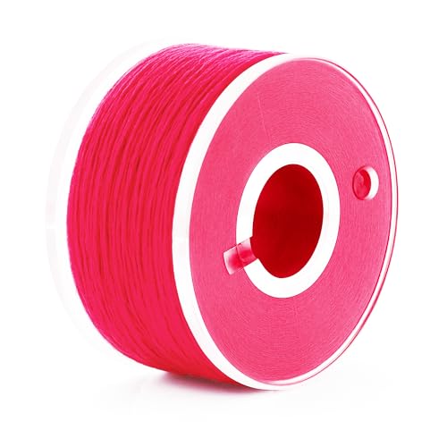 Mandala Crafts Hot Pink 15J SA156 Prefilled Bobbin Thread, 144 PCs - color: Hot Pink, size: Size A 144 X 142 Yards