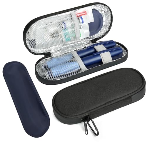 Insulin Pen Cooler Travel Case with 2 Reusable TSA Approved Ice Packs, Diabetic Medication Insulated Cooler Bag for Insulin Pens and Other Diabetic Supplies Storage Black - color: Black