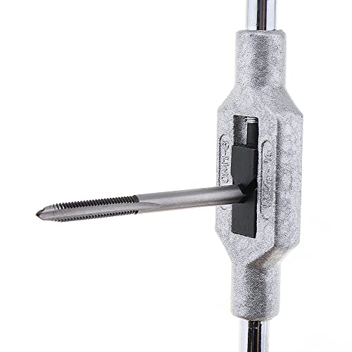 11pcs Mini Tap Wrench Set Metric Tap Set with High Speed Steel Hand Screw Thread Plug Taps M1 M1.2 M1.4 M1.6 M1.7 M1.8 M2 M2.5 M3 M3.5 Adjustable Tap Wrench for Woodworking Machinery Repair