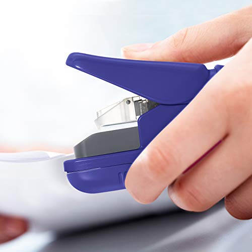 Plus Paper Clinch Compact Staple-Free Stapler, Heavy Duty, Navy Blue - color: Blue
