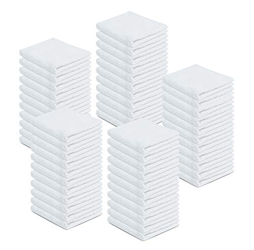 100% Cotton Terry Towels Cleaning Cloths Pack of 50 (12x12 Inches) White Cotton Terry Cloth Bar Rags White Bar Towels, Multipurpose High Absorbent Terry Towels for Cleaning Auto Detailing or Painters - size: 50 Count (Pack of 1)
