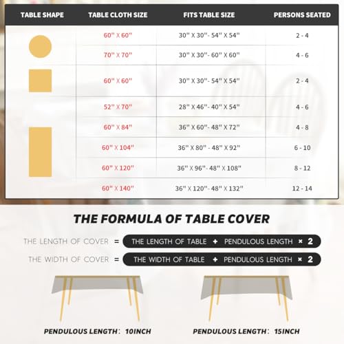 Horaldaily Fall Caramel Embroidery Tablecloth, 60×104 Inch Rectangular - color: Caramel, size: 60" x 104" (Rectangular)