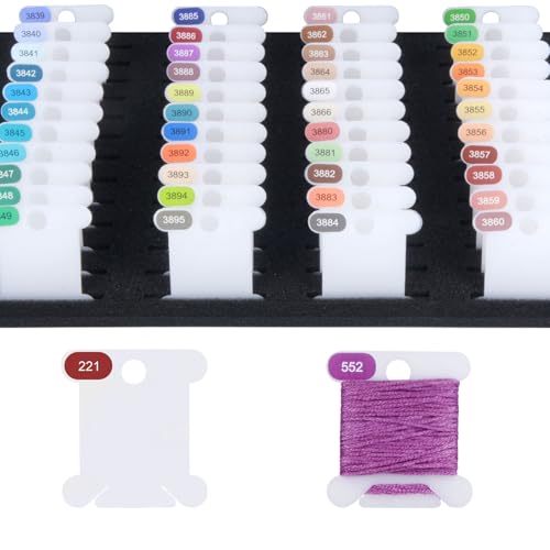 Hamtery Plastic Embroidery Floss Bobbins, Pre-Labeled Color Number Embroidery Thread Organizer for Cross Stitch Thread Storage-No Foam Inserts - color: Set 3: 500pcs