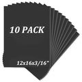 Mat Board Center, Pack of 10 Acid-Free Foam Boards, 12x16 inch Black Foam Boards, 3/16" Thick - color: Black, size: 12x16