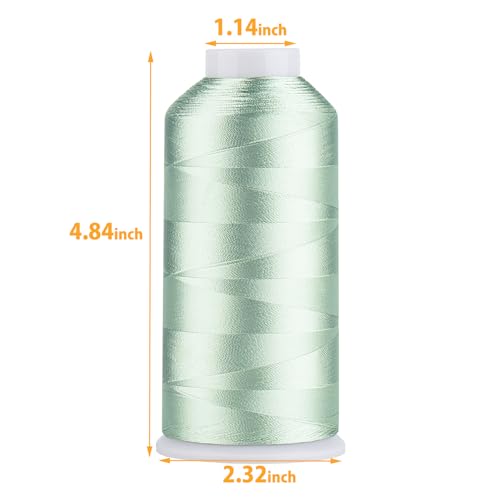 Simthread Rayon Embroidery Thread 5500 Yards, 40wt 100% Rayon Viscose for Commercial and Domestic Machines - Light Green 1047 - color: LightGreen1047