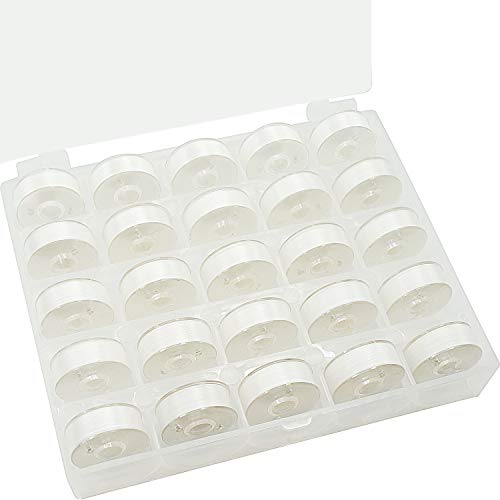 New brothread 25pcs Type L SA155 Prewound Bobbin Thread -White - color: 25pcs 60wt White