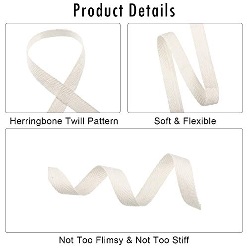 Willbond 100% Cotton Twill Tape 1/2 Inch X 25 Yards Herringbone,None - color: Beige, size: 1/2 Inch, 27 Yards