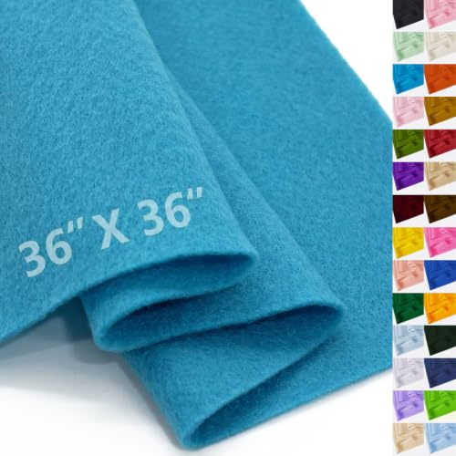 Turquoise Felt Fabric 36" X 36"(1 Square Yard) 1.6mm Thick Soft Felt Sheet - color: Turquoise