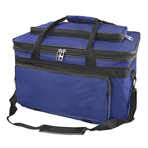 Starsouce Large Capacity Art Supply Organizer Tote Bag – Padded Craft Storage with Adjustable Shoulder Strap, Foldable Travel Caddy for Brushes, Markers, Sketchbook, Watercolor Palette & More - color: Deep Blue