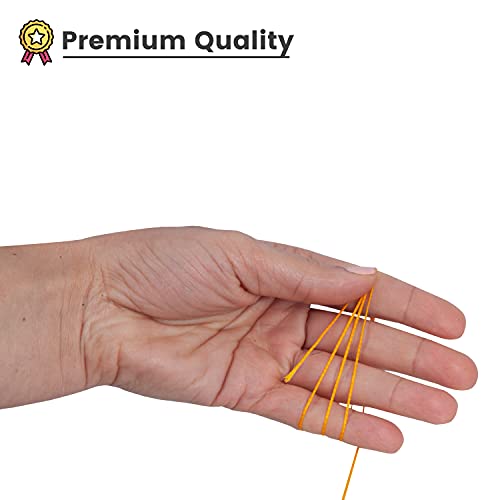 Waxed Thread, Strong Thread for Leather, Upholstery, Shoe, Bag, incl. Needle (Colour: Dark Yellow) - color: Dark Yellow