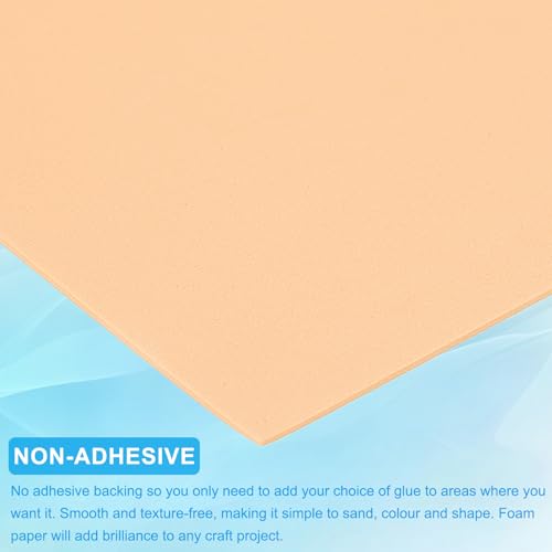 PATIKIL EVA Foam Sheet 10Pcs 12x8 Inch 2mm Thick Skin - color: Skin