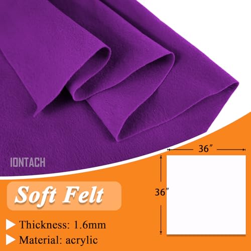 IONTACH 36" X 36" Purple Soft Felt Fabric 1.6mm Thick - color: Purple, size: Soft - 36" X 36"