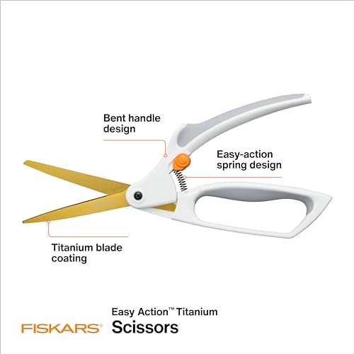Fiskars 10" Easy Action Bent Handle Titanium Craft Scissors - style: Bent Handle Titanium Easy Action