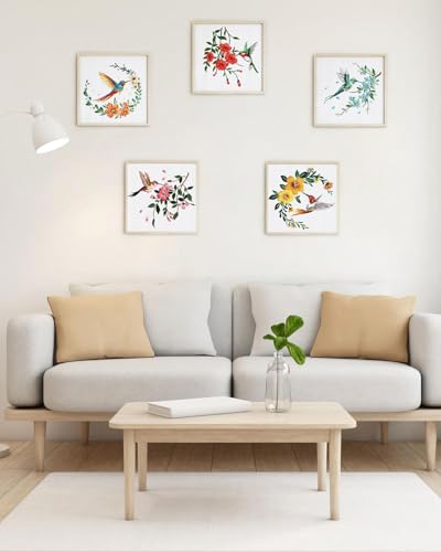 ERKOON 5 Sets Embroidery Kit for Beginners Adult Hummingbird Cross Stitch - color: Hummingbird