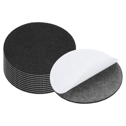 PATIKIL 4 Inch Diameter Lamp Base Felt, 12Pack 3mm Thickness Round Soft Adhesive Non-Slip Anti-Scratch Backed Felt for Lamp Furniture DIY Craft, Black - color: Black, size: 4 Inch