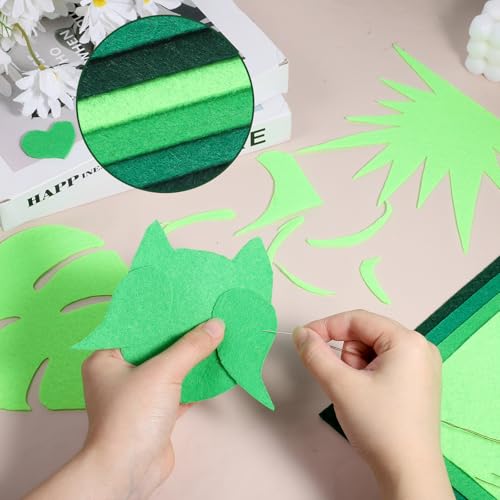 Green Felt Sheets, 16 Pieces Green Felt Fabric Sheets