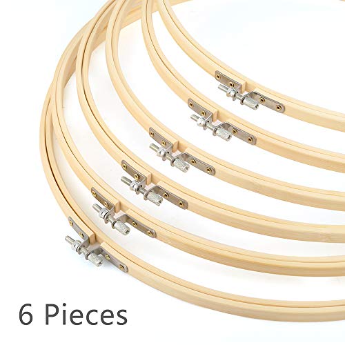 Caydo 6 Pieces 16 Inch Embroidery Hoops Cross Stitch Hoop Ring for Art Craft Handy Sewing, Wedding Wreath Decoration and Dream Catch - style: 16 INCH